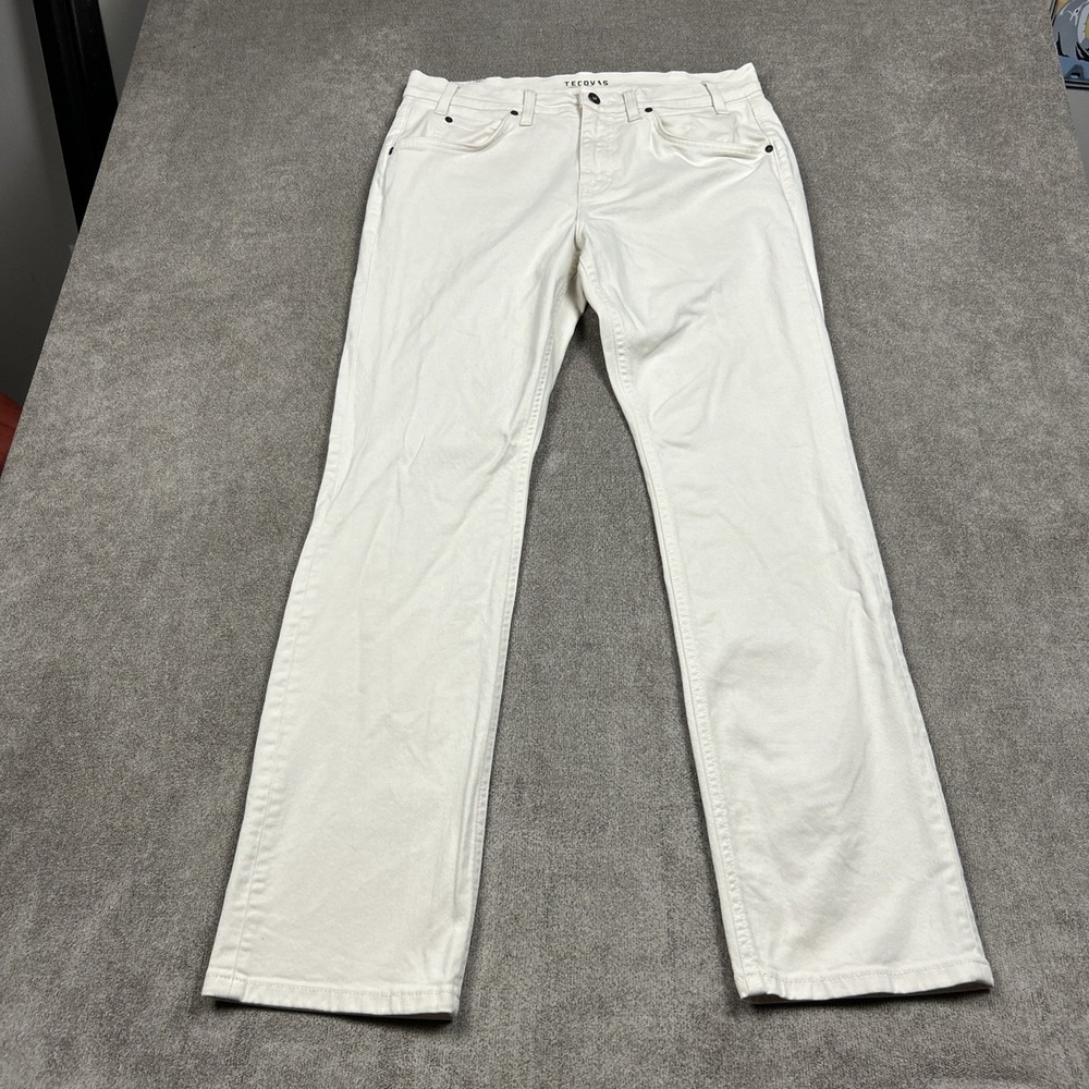 Tecovas Everyday Standard Jeans Mens 33x32 Ivory Twill Tan Western Pants Stretch - Picture 2 of 12